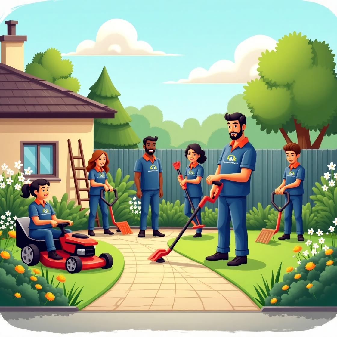 NDIS Home and Yard Maintenance: Team with tools in garden